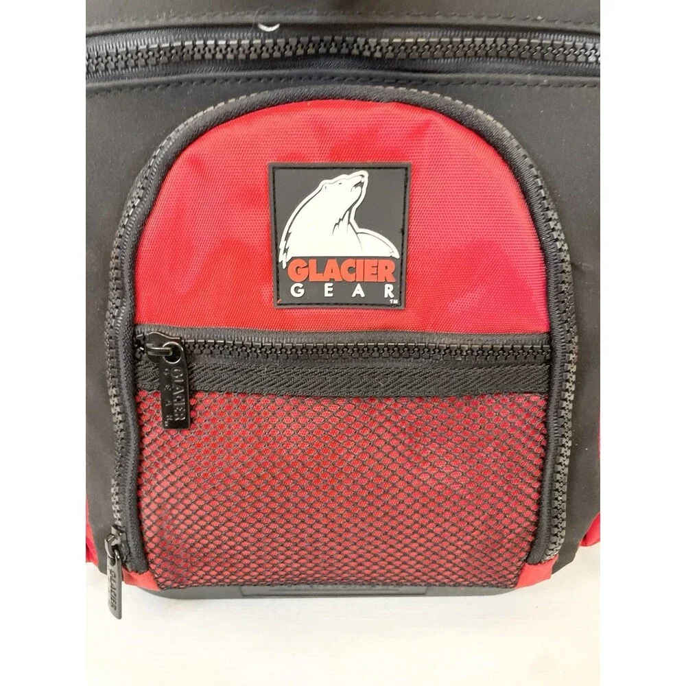 NEW Glacier Gear Insulated Cooler Bag Zippers Strap 4 Compartments Red Outdoors